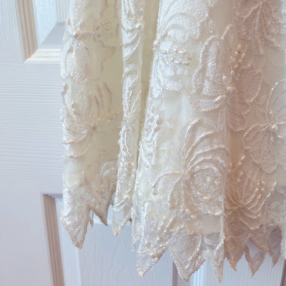 WEDDING DRESS 2 PIECES DROP SHOULDER DROP WAIST BEADED BY CREATIVE CREATIONS XXL - Picture 13 of 15